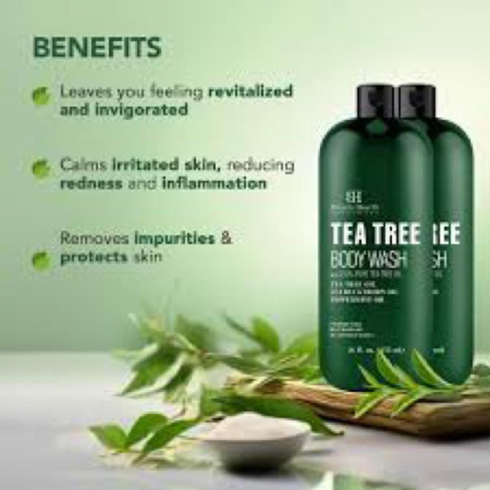 Botanic Hearth Tea Tree Body Wash 16 fl oz with Peppermint & Sea Buckthorn